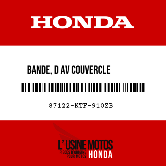 image de 87122-KTF-910ZB BANDE, D AV COUVERCLE       INFERIEUR TYPE2