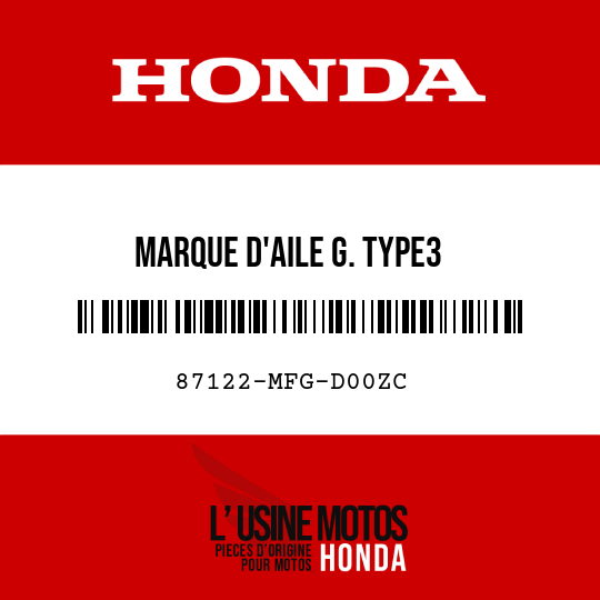 image de 87122-MFG-D00ZC MARQUE D'AILE G. TYPE3 