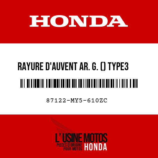 image de 87122-MY5-610ZC RAYURE D'AUVENT AR. G. () TYPE3
