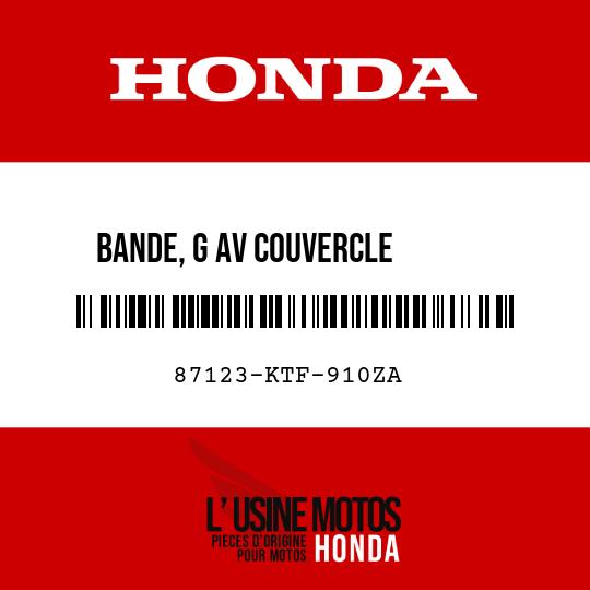 image de 87123-KTF-910ZA BANDE, G AV COUVERCLE       INFERIEUR TYPE1