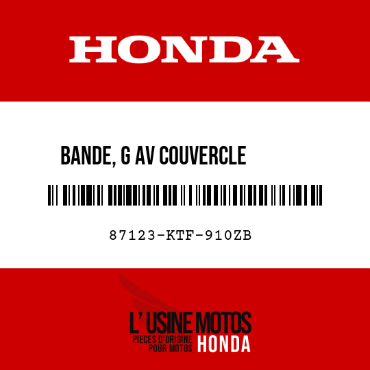 image de 87123-KTF-910ZB BANDE, G AV COUVERCLE       INFERIEUR TYPE2