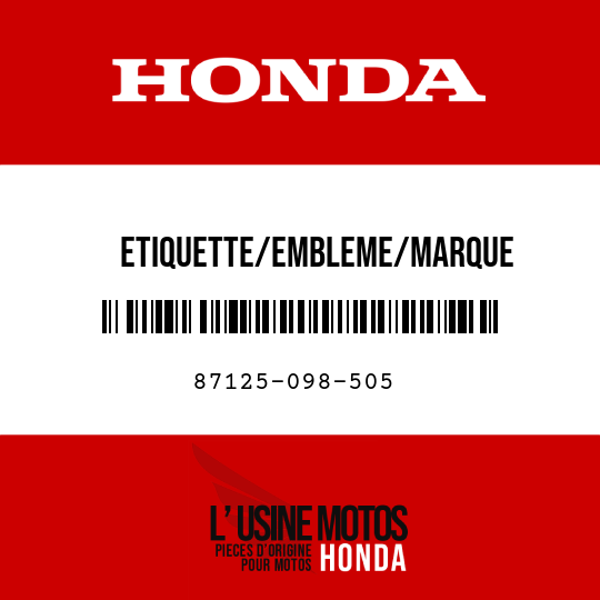 image de 87125-098-505 ETIQUETTE/EMBLEME/MARQUE