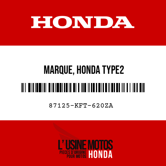 image de 87125-KFT-620ZA MARQUE, HONDA TYPE2 