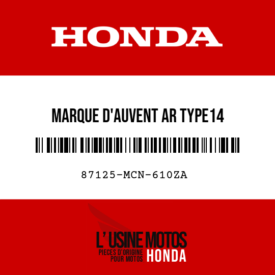 image de 87125-MCN-610ZA MARQUE D'AUVENT AR TYPE14