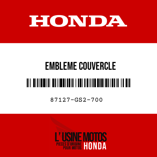 image de 87127-GS2-700 EMBLEME COUVERCLE