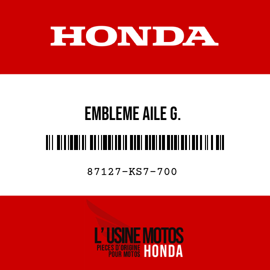 image de 87127-KS7-700 EMBLEME AILE G.