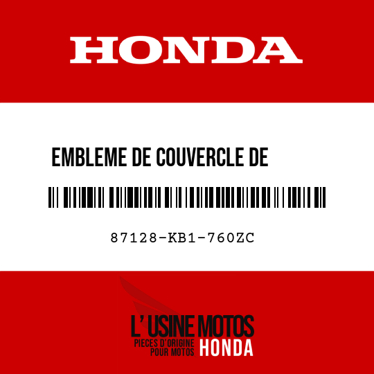 image de 87128-KB1-760ZC EMBLEME DE COUVERCLE DE       BOITIER DE FILTRE A AIR TYPE3