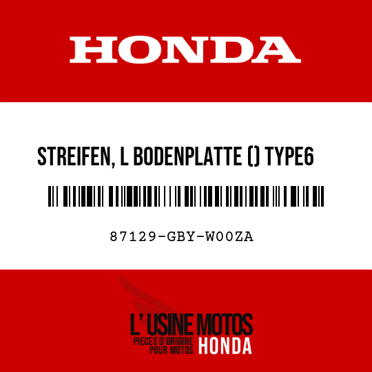 image de 87129-GBY-W00ZA STREIFEN, L BODENPLATTE () TYPE6 (TYPE6 )