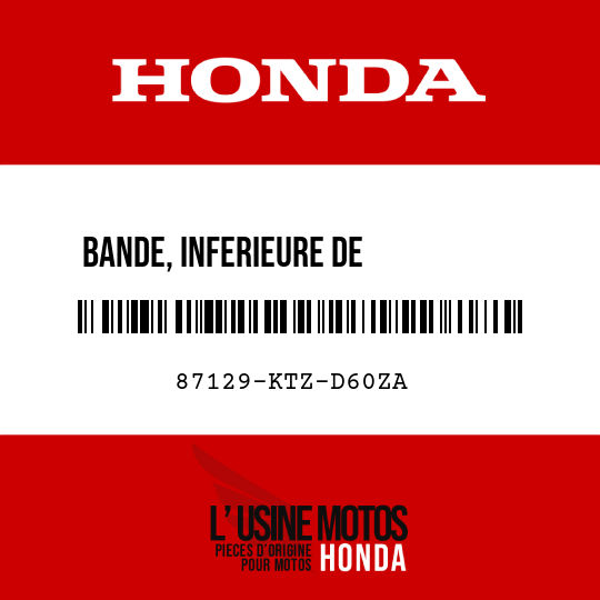 image de 87129-KTZ-D60ZA BANDE, INFERIEURE DE          COUVERCLE, AV, G TYPE1