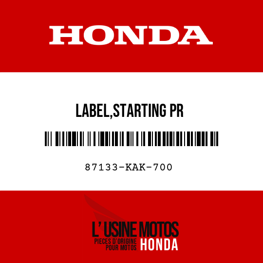 image de 87133-KAK-700 LABEL,STARTING PR