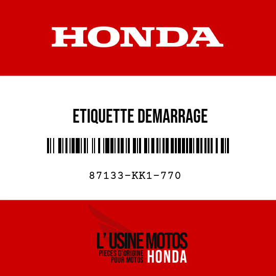 image de 87133-KK1-770 ETIQUETTE DEMARRAGE