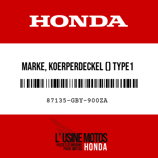 image de 87135-GBY-900ZA MARKE, KOERPERDECKEL () TYPE1 (TYPE1 )