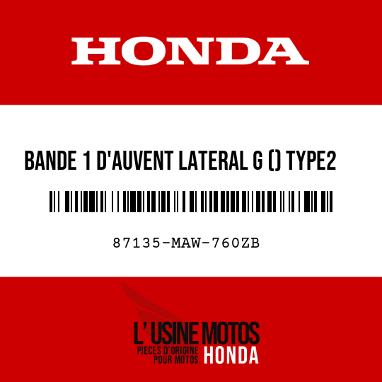 image de 87135-MAW-760ZB BANDE 1 D'AUVENT LATERAL G () TYPE2