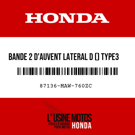 image de 87136-MAW-760ZC BANDE 2 D'AUVENT LATERAL D () TYPE3