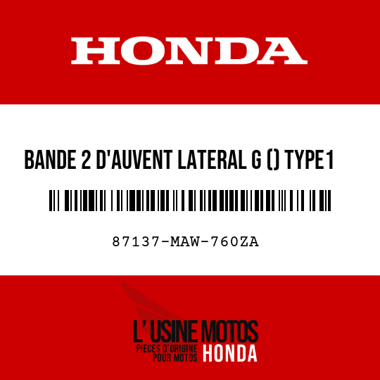 image de 87137-MAW-760ZA BANDE 2 D'AUVENT LATERAL G () TYPE1
