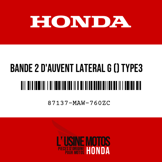 image de 87137-MAW-760ZC BANDE 2 D'AUVENT LATERAL G () TYPE3