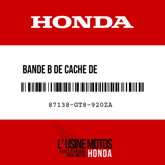 image de 87138-GT8-920ZA BANDE B DE CACHE DE           CARROSSERIE D TYPE1