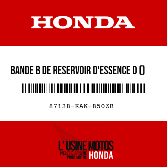 image de 87138-KAK-850ZB BANDE B DE RESERVOIR D'ESSENCE D () TYPE2