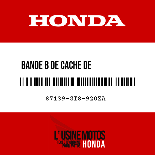 image de 87139-GT8-920ZA BANDE B DE CACHE DE           CARROSSERIE G TYPE1