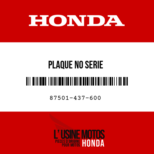 image de 87501-437-600 PLAQUE NO SERIE