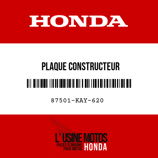 image de 87501-KAY-620 PLAQUE CONSTRUCTEUR