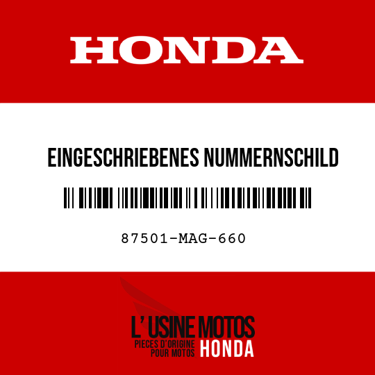 image de 87501-MAG-660 EINGESCHRIEBENES NUMMERNSCHILD