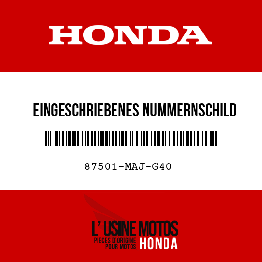 image de 87501-MAJ-G40 EINGESCHRIEBENES NUMMERNSCHILD