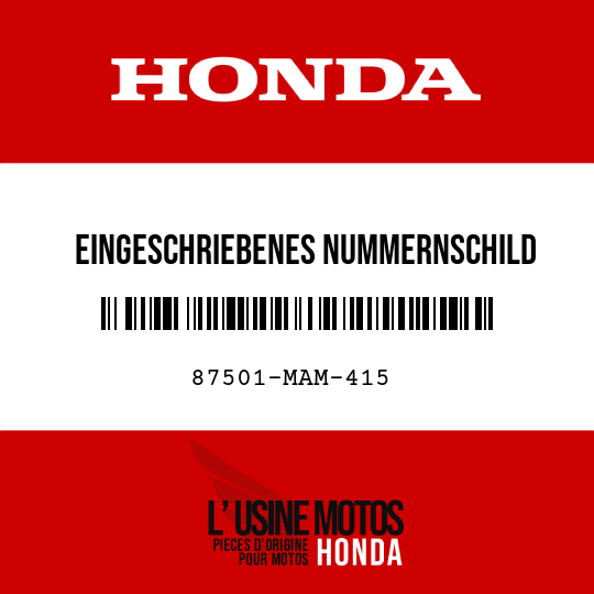 image de 87501-MAM-415 EINGESCHRIEBENES NUMMERNSCHILD