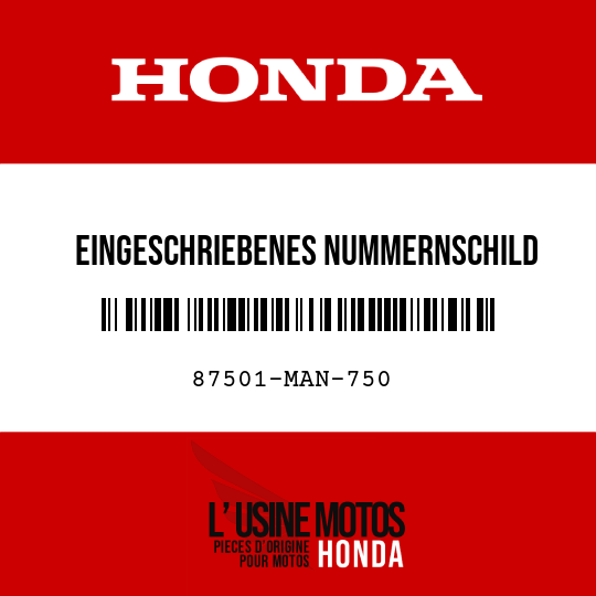 image de 87501-MAN-750 EINGESCHRIEBENES NUMMERNSCHILD