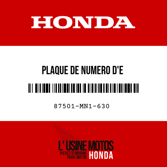image de 87501-MN1-630 PLAQUE DE NUMERO D'E