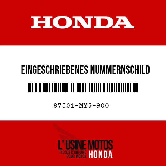 image de 87501-MY5-900 EINGESCHRIEBENES NUMMERNSCHILD