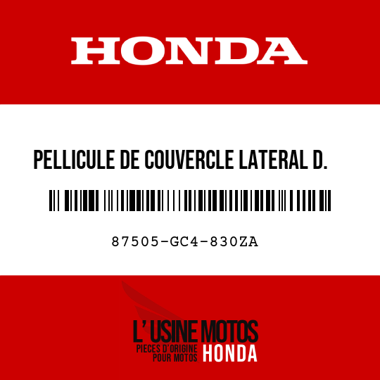 image de 87505-GC4-830ZA PELLICULE DE COUVERCLE LATERAL D. TYPE1