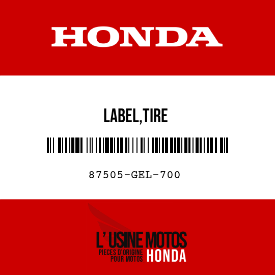 image de 87505-GEL-700 LABEL,TIRE