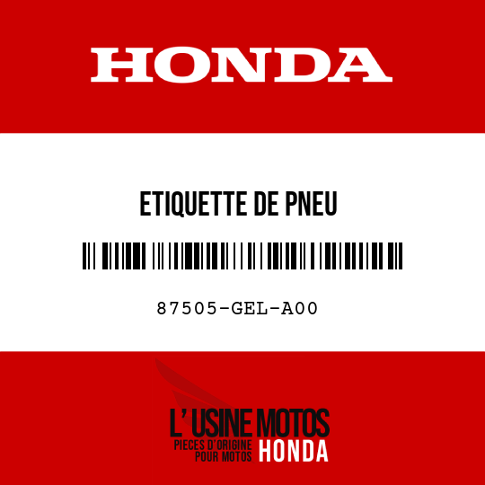 image de 87505-GEL-A00 ETIQUETTE DE PNEU