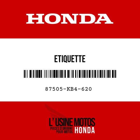 image de 87505-KB4-620 ETIQUETTE