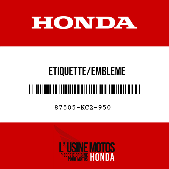 image de 87505-KC2-950 ETIQUETTE/EMBLEME