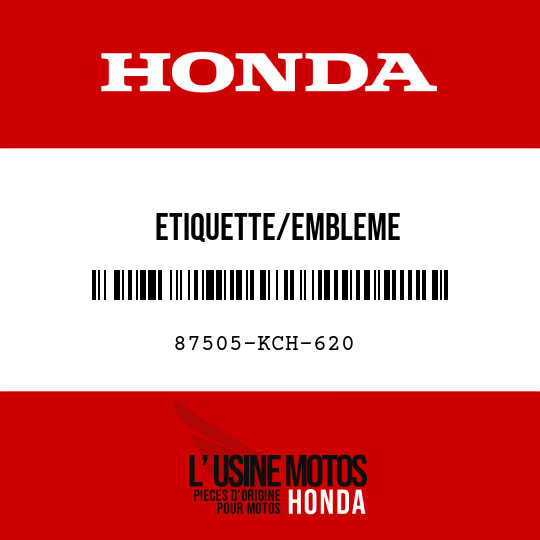 image de 87505-KCH-620 ETIQUETTE/EMBLEME