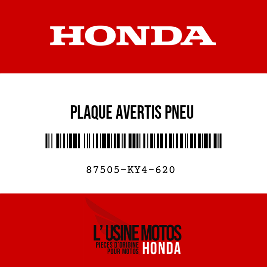 image de 87505-KY4-620 PLAQUE AVERTIS PNEU