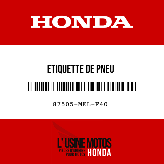image de 87505-MEL-F40 ETIQUETTE DE PNEU