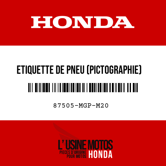 image de 87505-MGP-M20 ETIQUETTE DE PNEU (PICTOGRAPHIE)