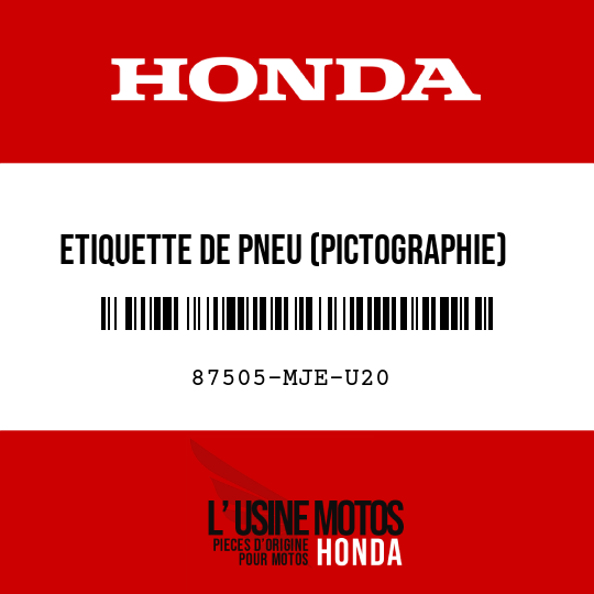 image de 87505-MJE-U20 ETIQUETTE DE PNEU (PICTOGRAPHIE)