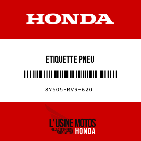 image de 87505-MV9-620 ETIQUETTE PNEU