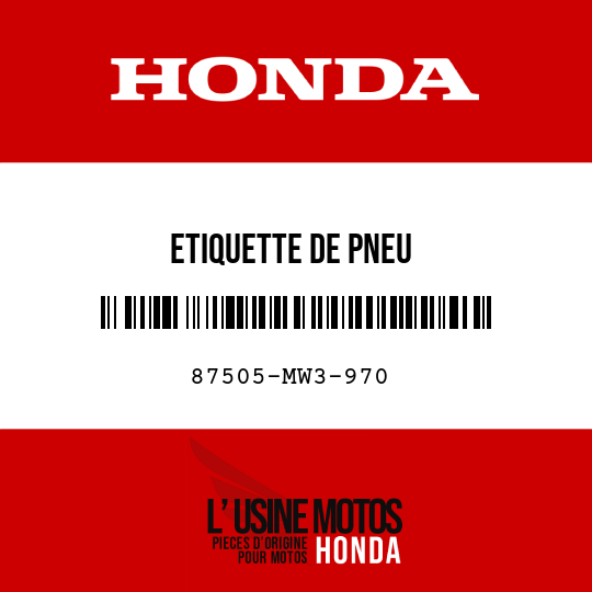 image de 87505-MW3-970 ETIQUETTE DE PNEU