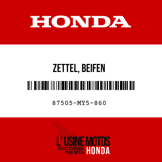 image de 87505-MY5-860 ZETTEL, BEIFEN