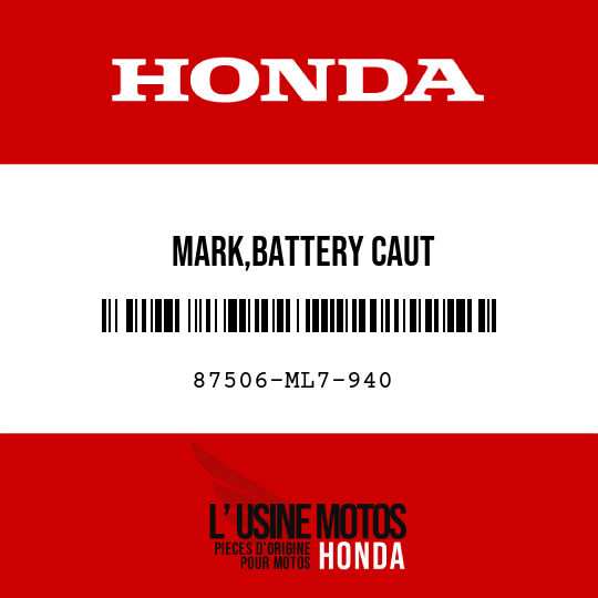 image de 87506-ML7-940 MARK,BATTERY CAUT