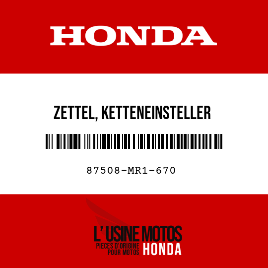 image de 87508-MR1-670 ZETTEL, KETTENEINSTELLER
