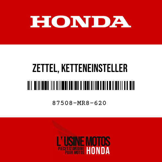 image de 87508-MR8-620 ZETTEL, KETTENEINSTELLER