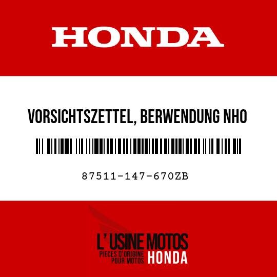 image de 87511-147-670ZB VORSICHTSZETTEL, BERWENDUNG NH0  (NH0 MEISTERSCHAFT, WEISS)