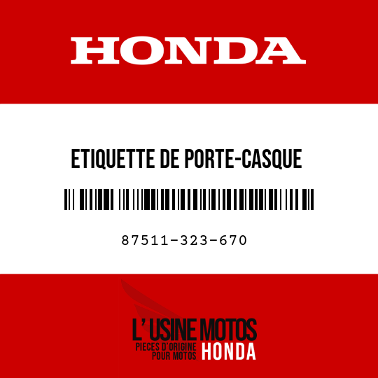 image de 87511-323-670 ETIQUETTE DE PORTE-CASQUE