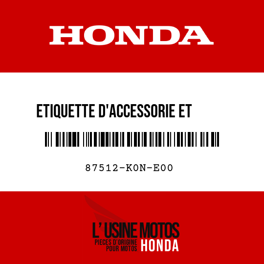 image de 87512-K0N-E00 ETIQUETTE D'ACCESSORIE ET     CHARGE (PICTOGRAPHIE)